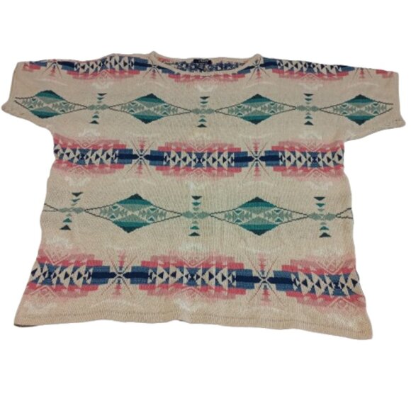 CHAPS Southwestern Short Sleeve Knit Sweater – Women's Size 2X - Picture 1 of 6